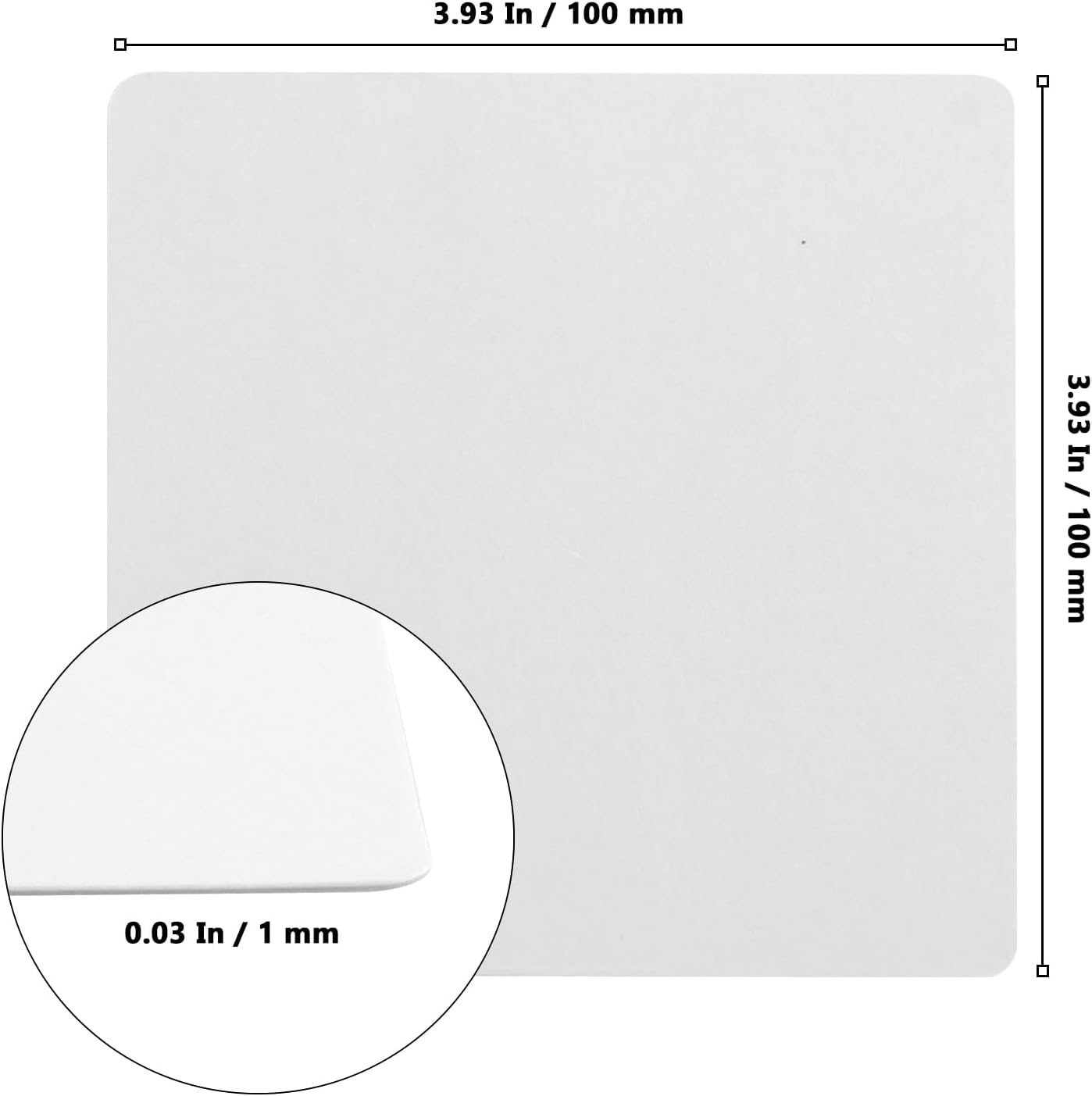 Paper Coasters, 500 PCS 4 Inch Square Cardboard Coasters, Paper Bar Coaster Bulk for Arts, Wedding, White