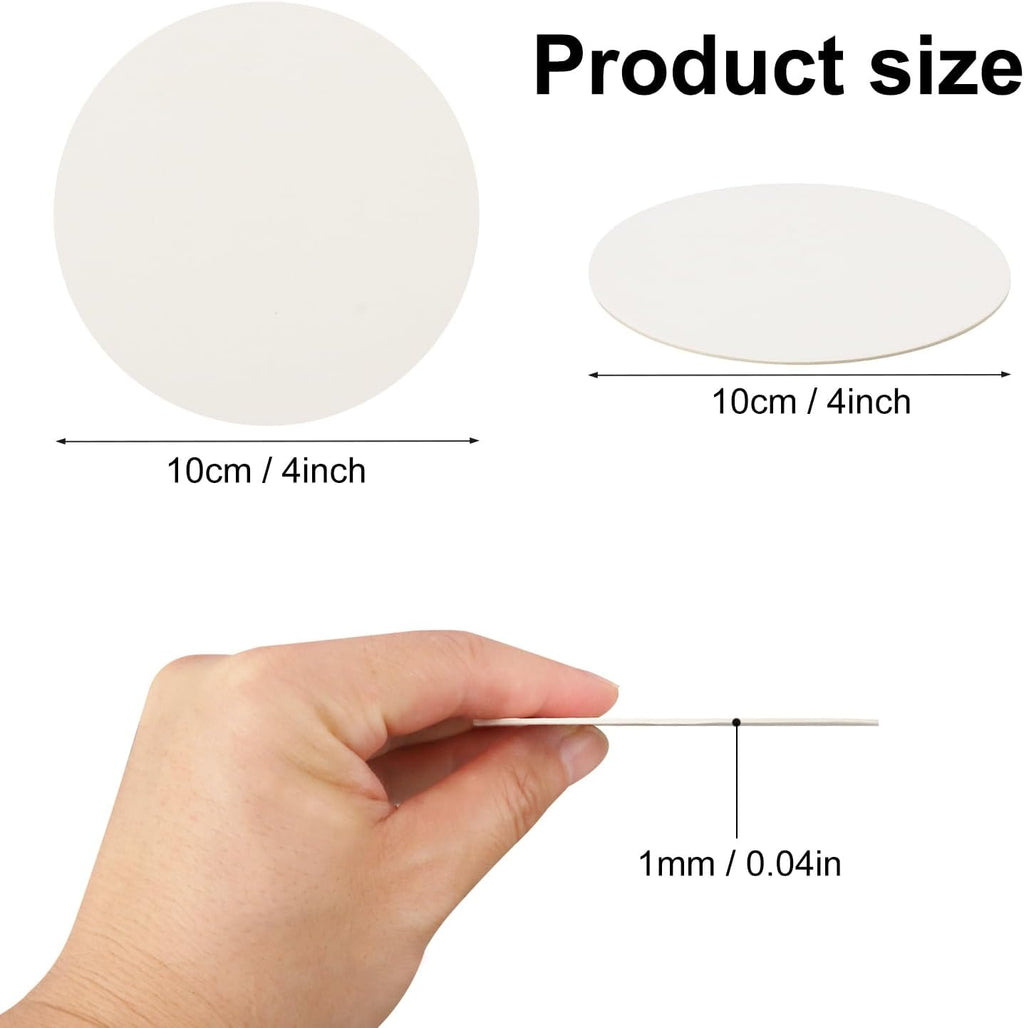 450 PCS 4 Inch Disposable Paper Bar Coasters, Round White Absorbent Cardboard Coasters for Drinks, Weddings, and DIY Crafts
