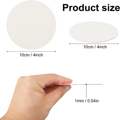 450 PCS 4 Inch Disposable Paper Bar Coasters, Round White Absorbent Cardboard Coasters for Drinks, Weddings, and DIY Crafts