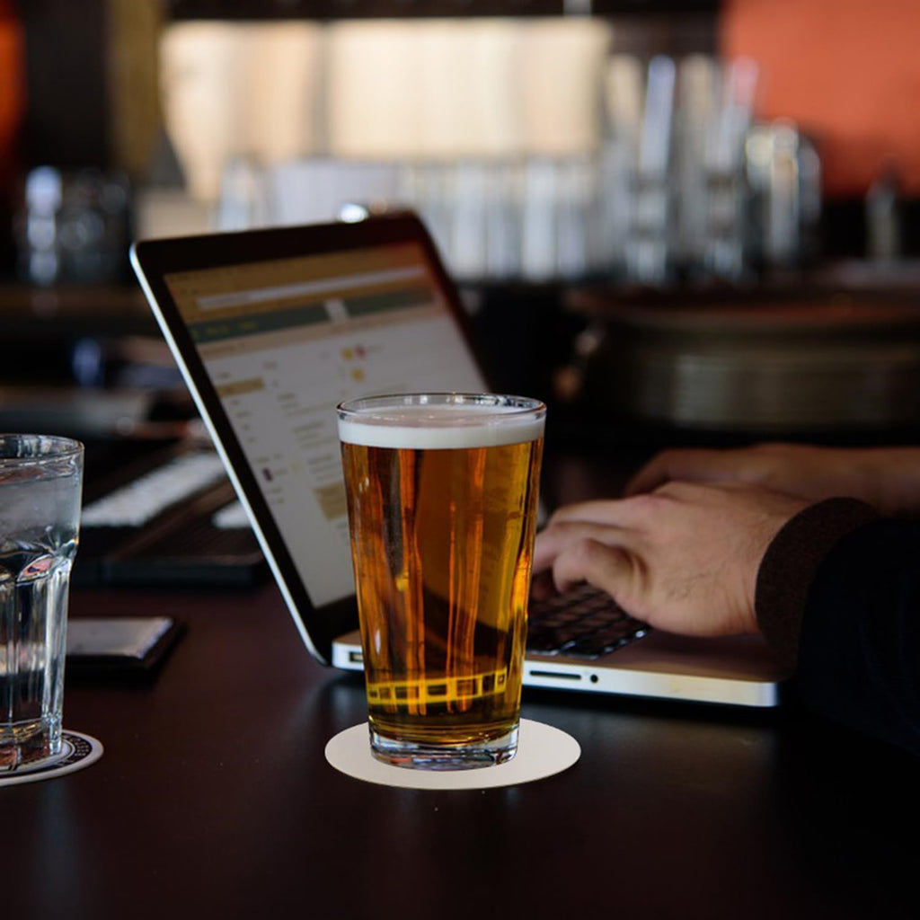 450 PCS 4 Inch Disposable Paper Bar Coasters, Round White Absorbent Cardboard Coasters for Drinks, Weddings, and DIY Crafts