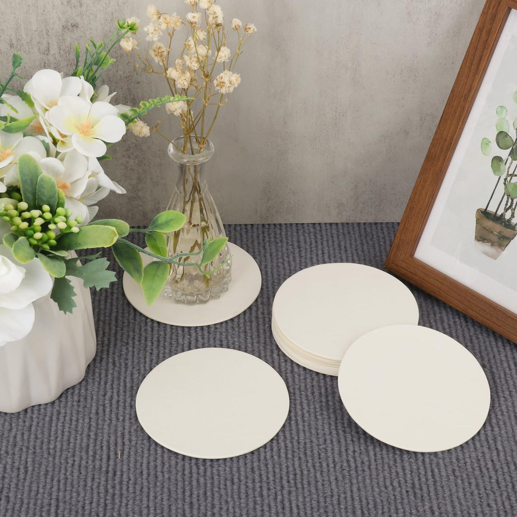 450 PCS 4 Inch Disposable Paper Bar Coasters, Round White Absorbent Cardboard Coasters for Drinks, Weddings, and DIY Crafts