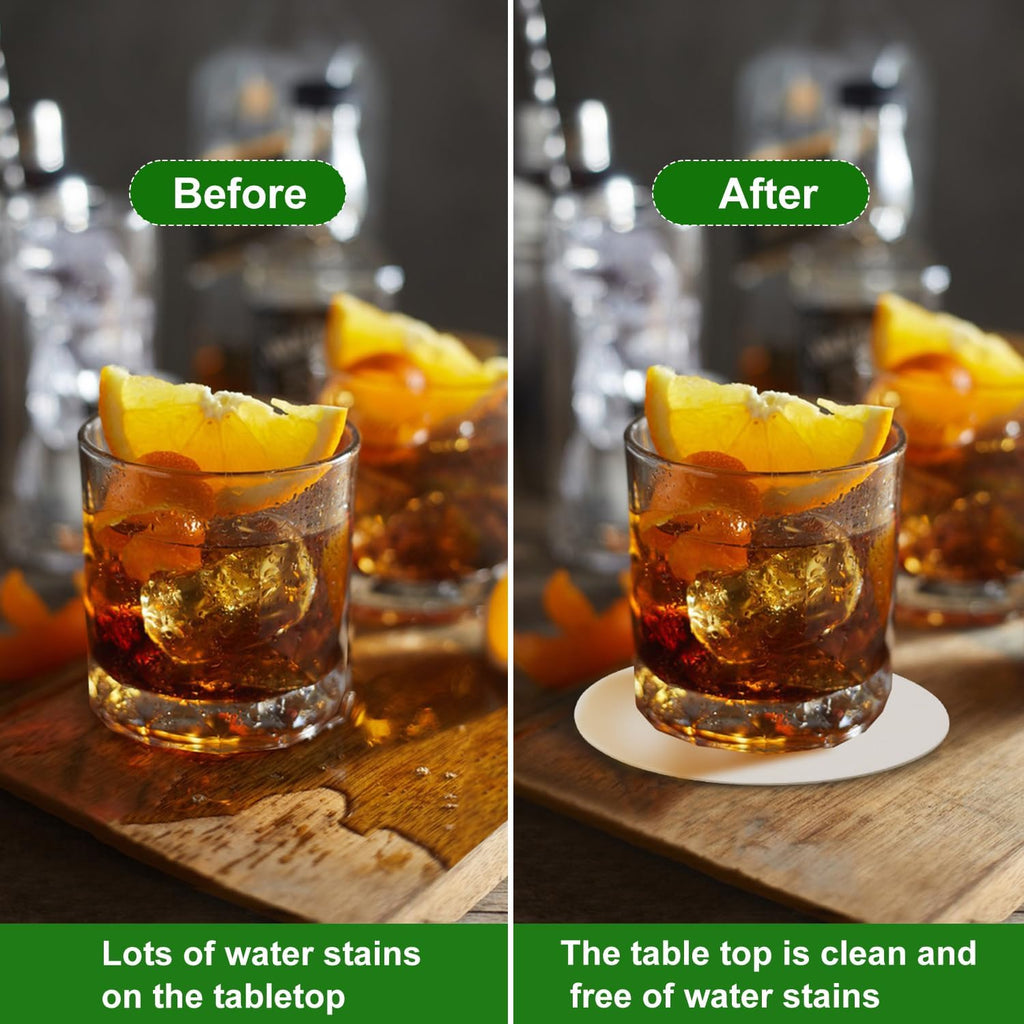 450 PCS 4 Inch Disposable Paper Bar Coasters, Round White Absorbent Cardboard Coasters for Drinks, Weddings, and DIY Crafts