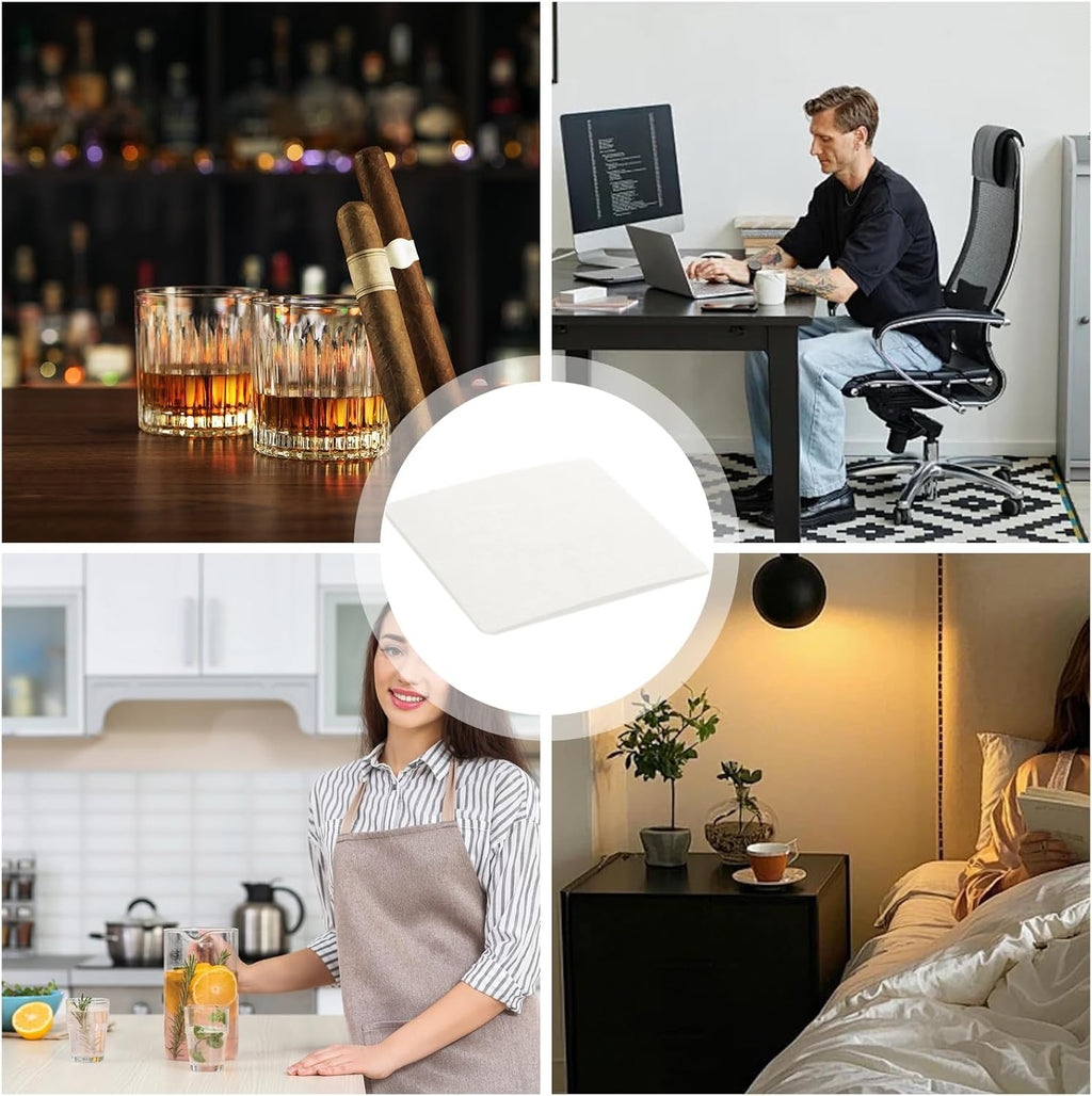 300 Pcs Paper Coasters, 4 Inch Cardboard Coasters, White Disposable Coaster for Coffee Table, Kitchen Home Office Decor, DIY, Banquet, Gift